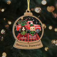 Thumbnail for Personalized Besties Friends Forever Printed Acrylic Ornament, Christmas Gift For BFF AC