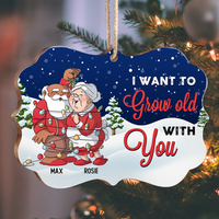 Thumbnail for Personalized I Want To Grow Old With You Couple Printed Wood Ornament, Customized Holiday Ornament AE