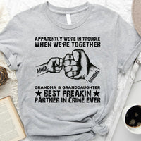 Thumbnail for Grandma GrandKids Best Partner In Crime Family Tshirt, DIY Shirt For Grandma CustomCat