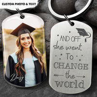 Thumbnail for And Off Graduation Metal Keychain, Graduation Gift AA