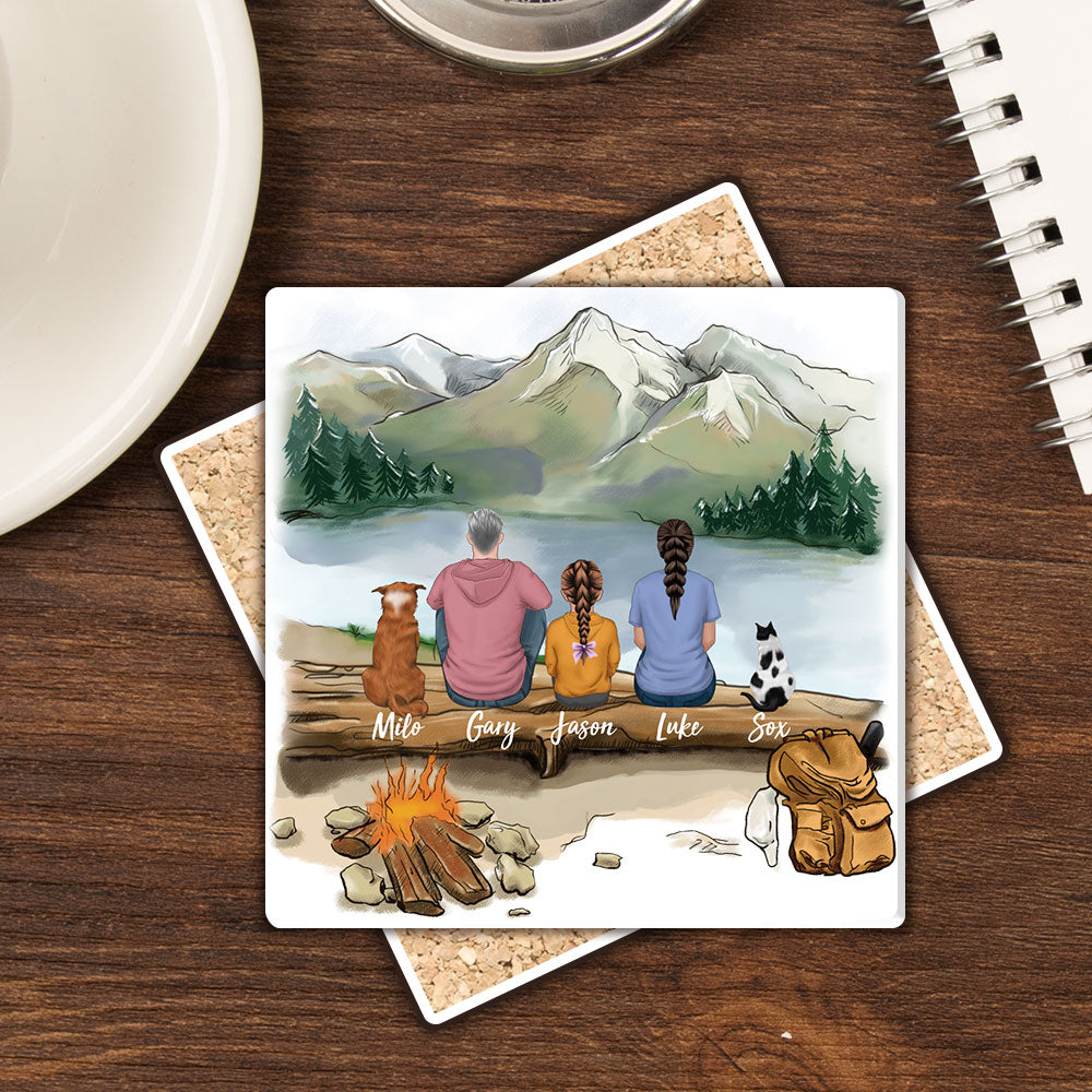 Family Square Stone Coasters Gifts For The Whole Family - Hiking AZ