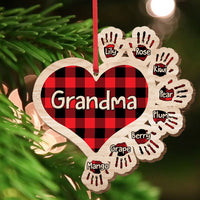Thumbnail for Gift For Grandma Hands Christmas Wood Ornament, Customized Holiday Ornament AE