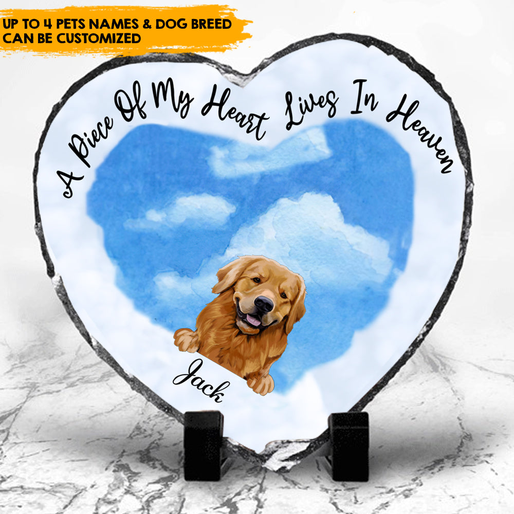 Loving From Heaven Above - Personalized Heart-Shape Photo Slate, Pet Memorial Gift AZ