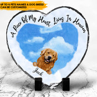 Thumbnail for Loving From Heaven Above - Personalized Heart-Shape Photo Slate, Pet Memorial Gift AZ