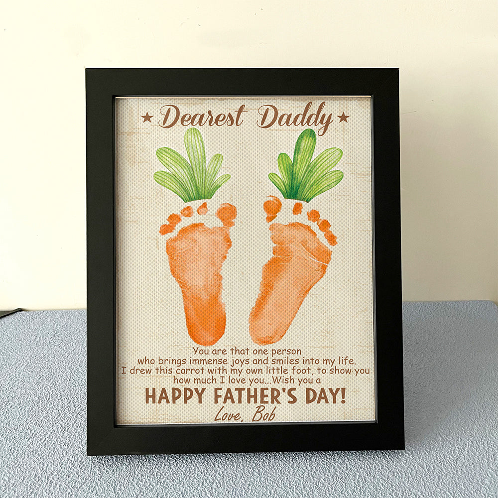Dearest Daddy Handprint Art Craft Photo Frame, Kids Footprint AA