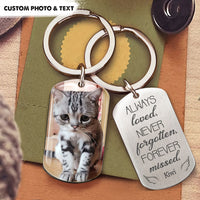 Thumbnail for Always Loved Pet Memorial Metal Keychain, Pet Loss Gift AA