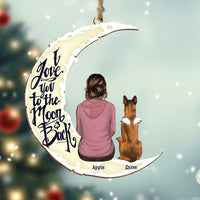Thumbnail for Personalized I Love You To The Moon And Back Dog Memorial Wood Ornament Cutout AE