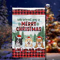 Thumbnail for Personalized Christmas Pattern We Woof You Dog Flag, House Decor AD