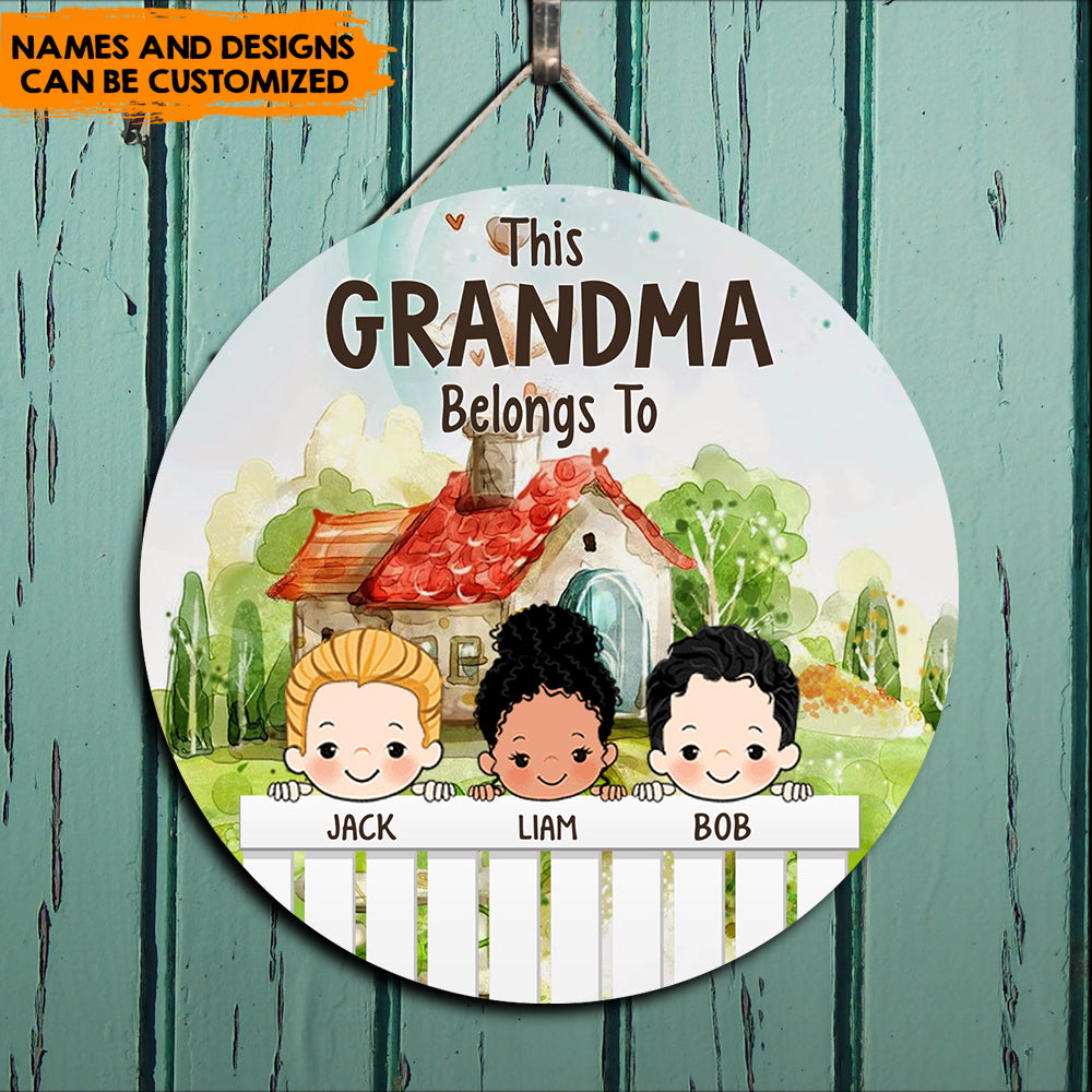 Grandkids Spoiled Here, Gift For Mother's Day, Grandma - Customized Door Sign Z