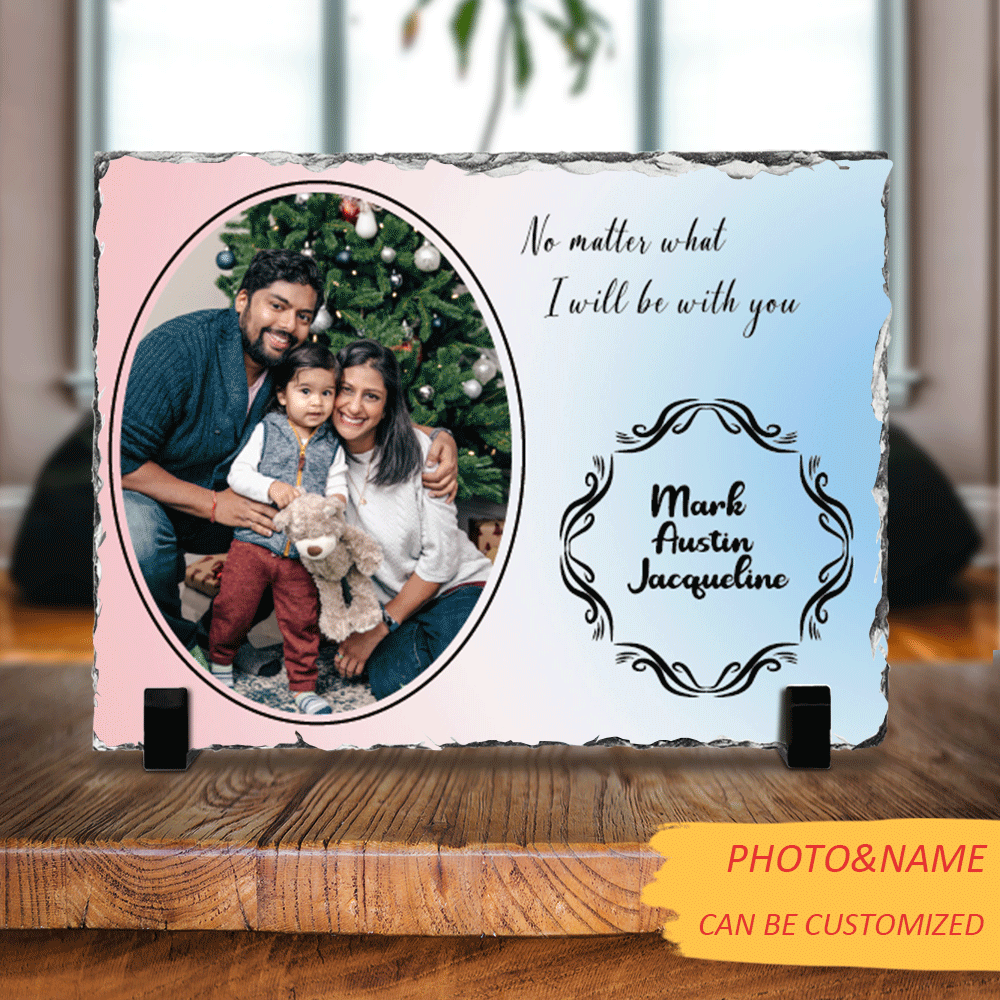 Personalized Couple Blessed Slate Photo- Memorial  Gift-I Will Be With You AZ