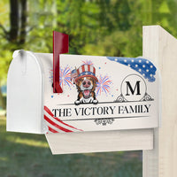 Thumbnail for Personalized Independence Day 4th July Dog Patriotic Mailbox Cover, Outside Small Yard Decoration AF