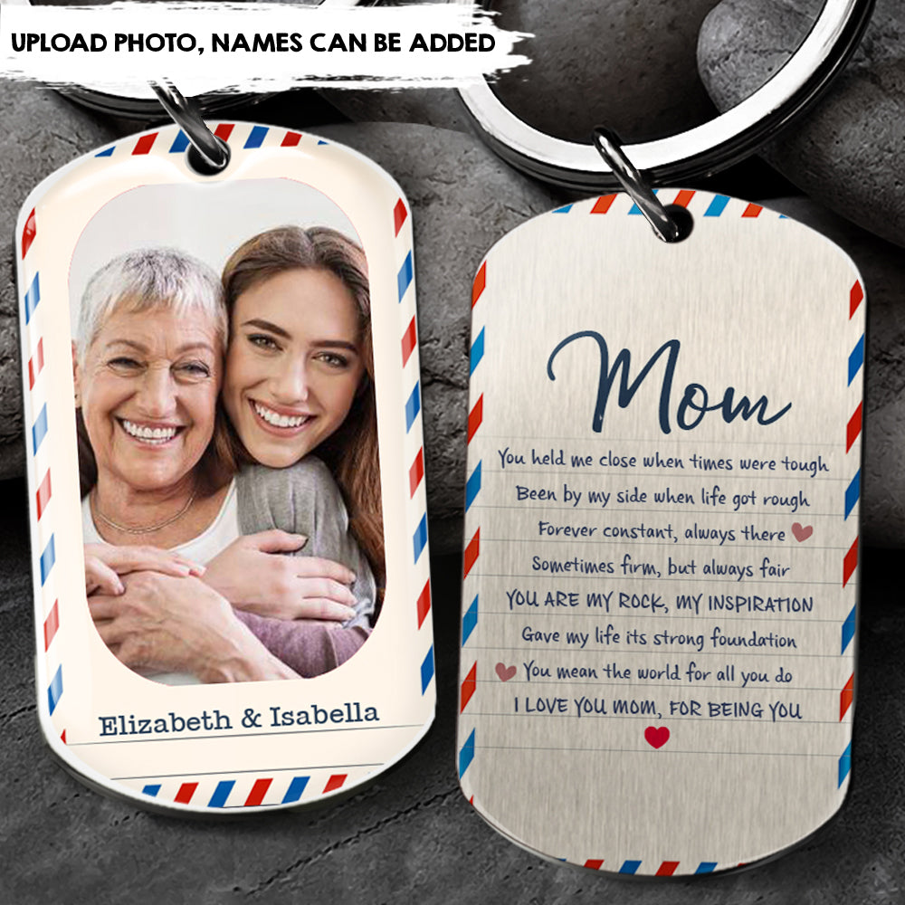 You're My Rock And My Inspiration - Customized Upload Image Keychain, Gift For Mom AA