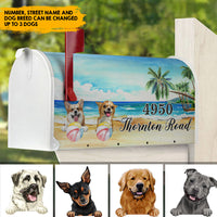 Thumbnail for Dog Ball Tropical Beach - Customized Address Mailbox AF