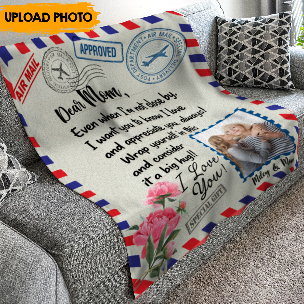 Air Mail Dear Mom - Personalized Blanket, Mother's Day Gift For Mom AB