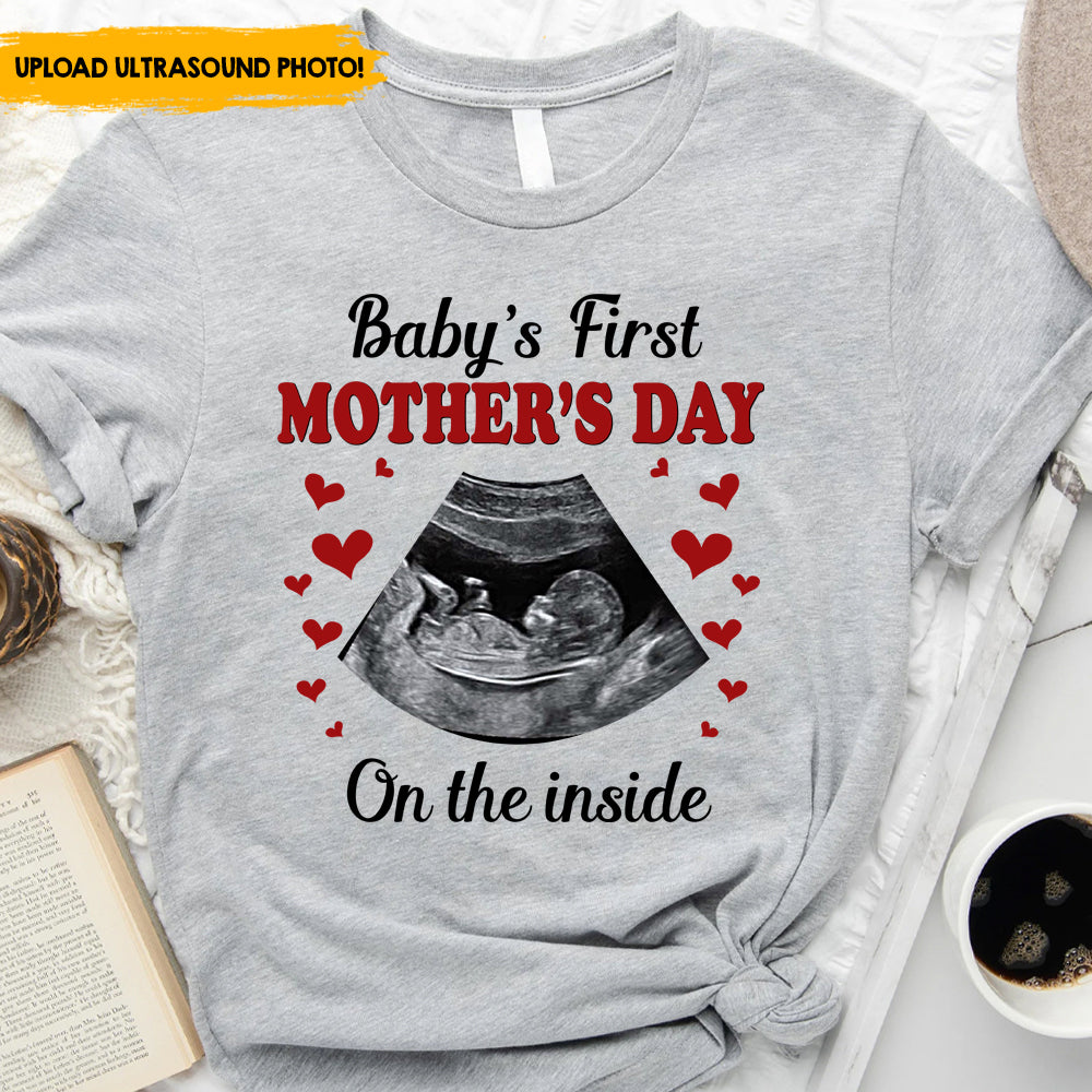 Baby's First Mother's Day - Personalized Ultrasound T-shirt, Mother's Day Gift CustomCat