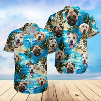 Thumbnail for Ocean Dog Watercolor - Customized Hawaiian Shirt AI