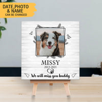 Thumbnail for Personalized Pet Memorial Square Stone Album-Dog Cat Loss Gifts-We Will Miss You Buddy AZ