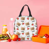 Thumbnail for Personalized Orange Summer Upload Face Dog Cat Lunch Bag, Gifr For Pet Lovers AI