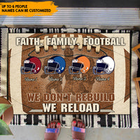 Thumbnail for Faith Football Family - Personalized Family Football Doormat AB