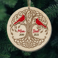Thumbnail for Personalized Memorial Christmas In Heaven Dad Mom Layered Wood Ornament AE