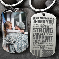 Thumbnail for Dear Veteran Dad Photo Metal Keychain, Gift for Father's day, Veteran Dad AA