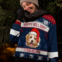 Thumbnail for Merry Christmas Pet Photo Ugly Christmas Sweatshirt, All-Over-Print Sweatshirt AB