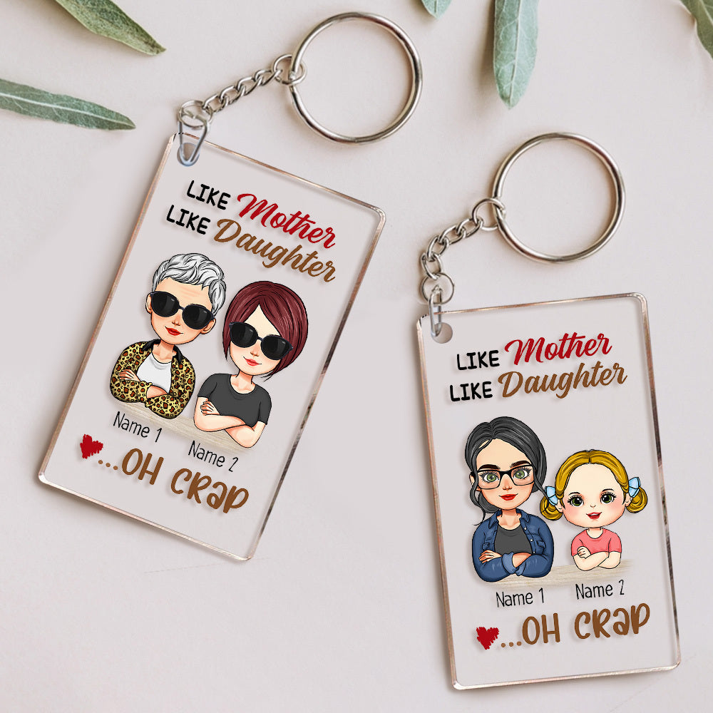 Personalized Like Mother Like Daughter Clear Phone Case, Gift For Mom JonxiFon