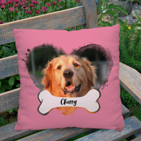 Thumbnail for Custom Dog Photo Heart & Bone Pillow, Dog Lover Gift AD