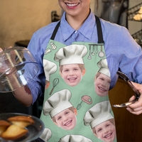 Thumbnail for Custom Face With Chef Hat Photo Apron, Kitchen Gift AI