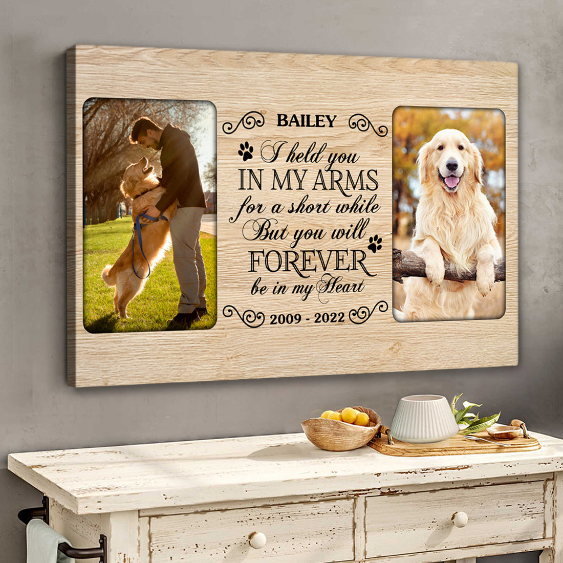 I held you in my arms - Personalized Pet Photo Canvas AK