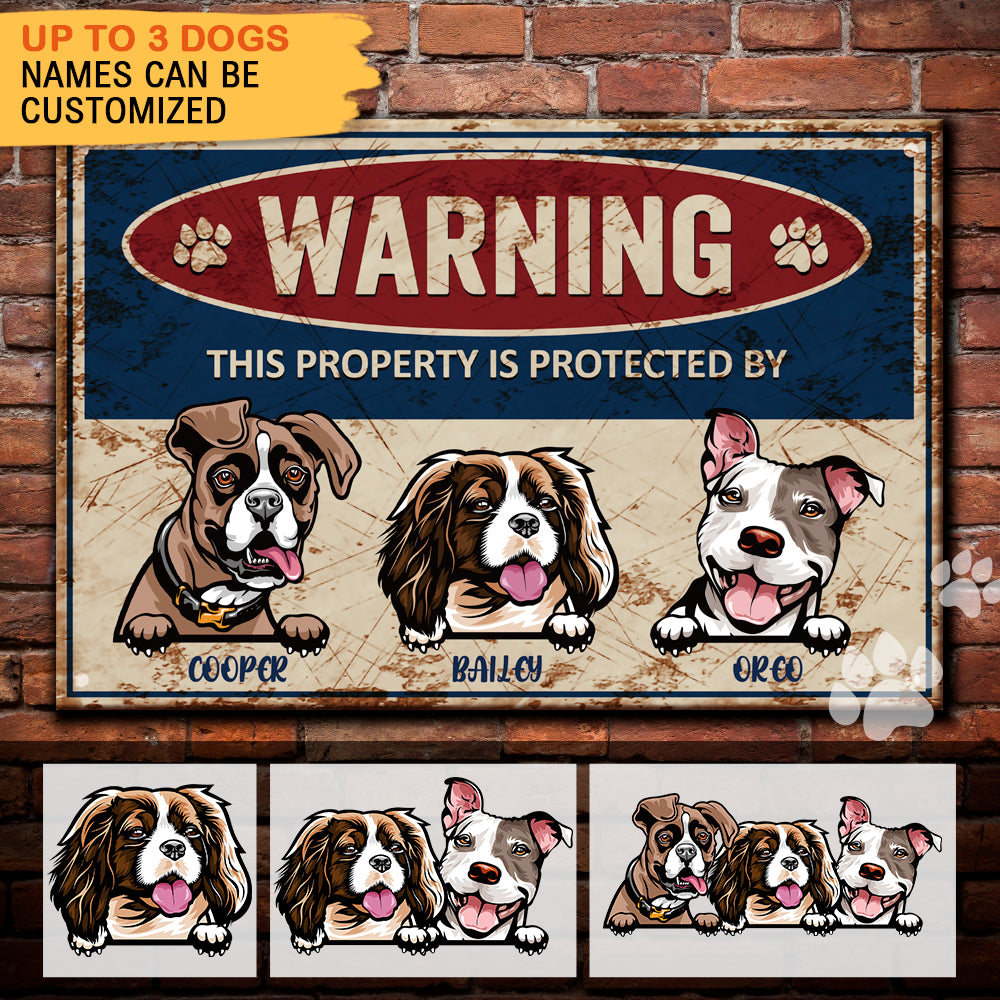 Warning- Funny Personalized Metal Sign For Dog Owner's Home AG
