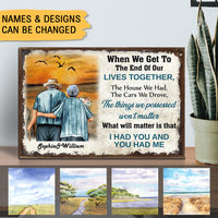 Thumbnail for When We Get To The End Of Our Lives Together, Premium Couple Canvas Wall Art AK