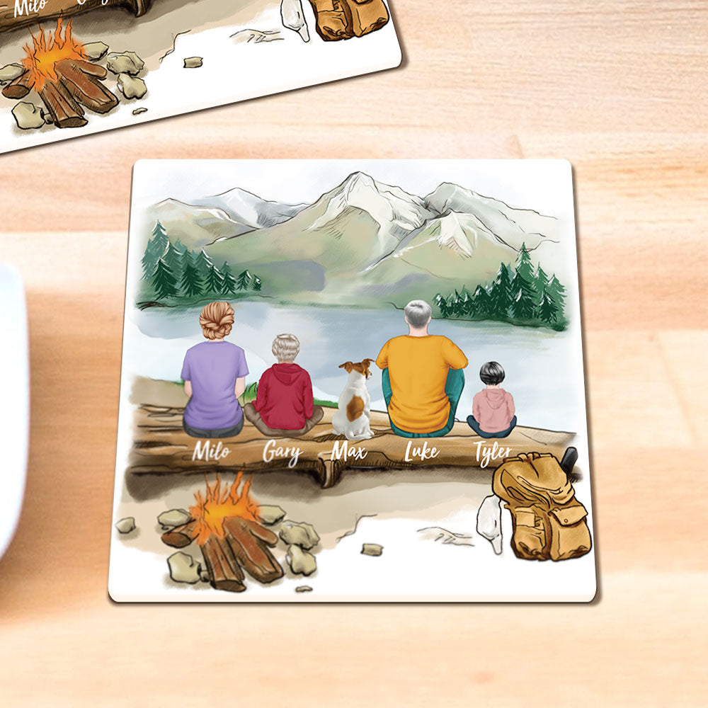 Family Square Stone Coasters Gifts For The Whole Family - Hiking AZ