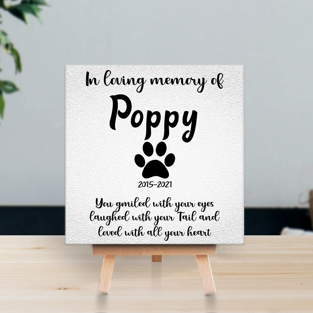 Personalized Pet Memorial Square Stone Album-Dog Cat Loss Gifts-Deeply Loved-Pet Bereavement Gift-In Loving Memory AZ