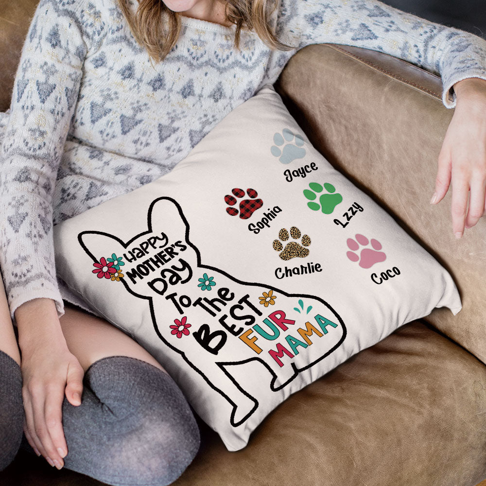 Happy Mother's Day Best Dog Mom - Personalized Pillow AD