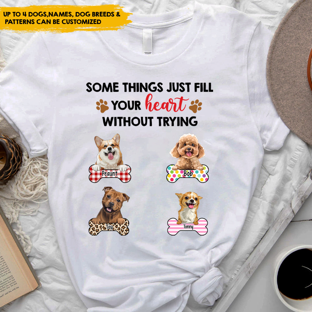 Some Things Just Fill Your Heart - Personalized T-Shirt, Gift For Dog Lovers CustomCat