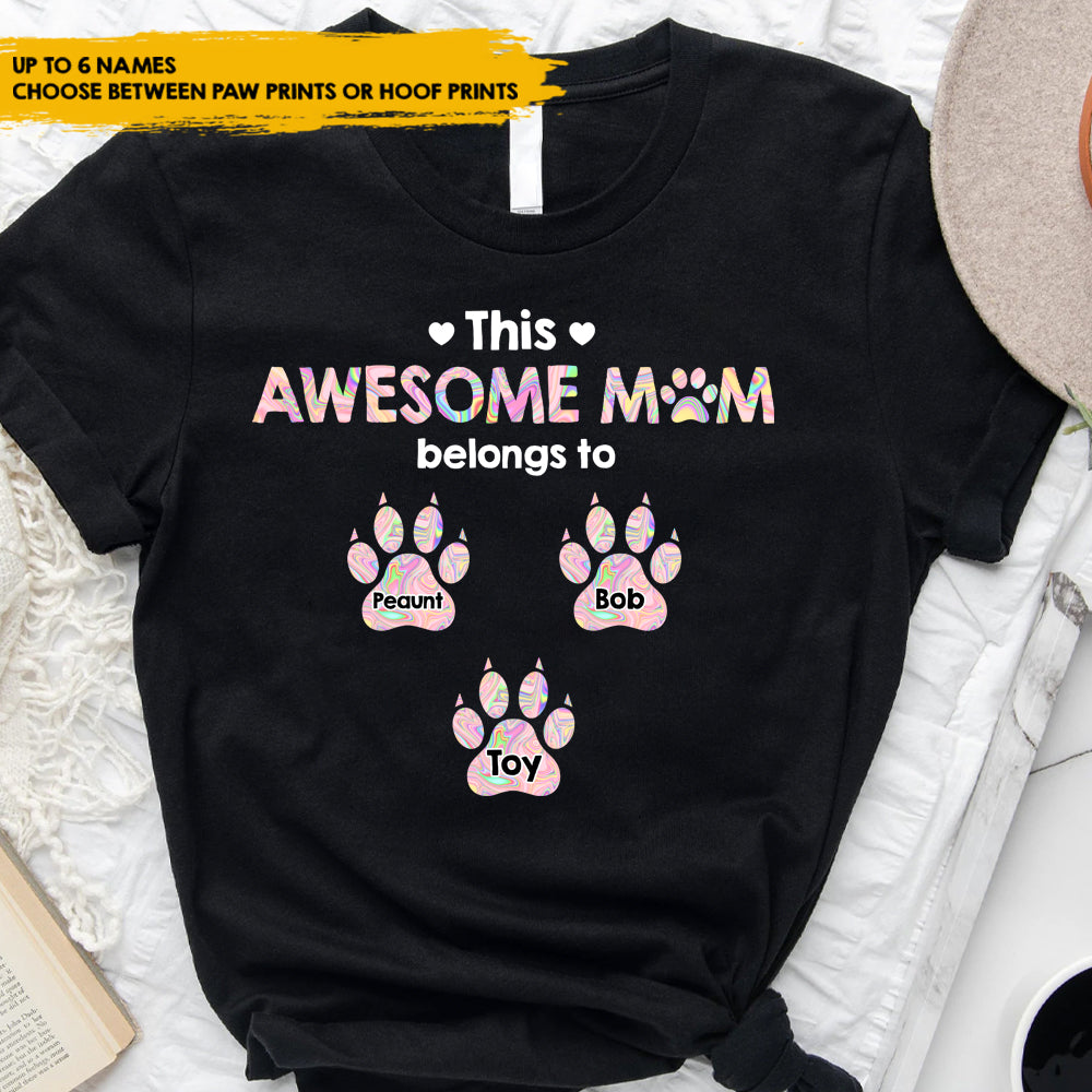 Hologram This Mom Belongs To - Personalized T-Shirt. Gift For Dog Mom, Dog Lovers CustomCat