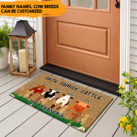 Thumbnail for Faith, Family, Cattle - Personalized Doormat, Cow Lovers Gift AB