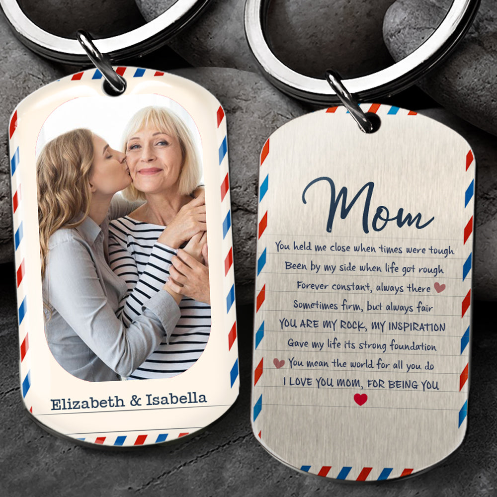 You're My Rock And My Inspiration - Customized Upload Image Keychain, Gift For Mom AA