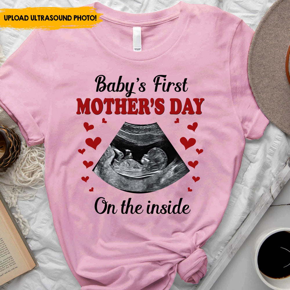 Baby's First Mother's Day - Personalized Ultrasound T-shirt, Mother's Day Gift CustomCat
