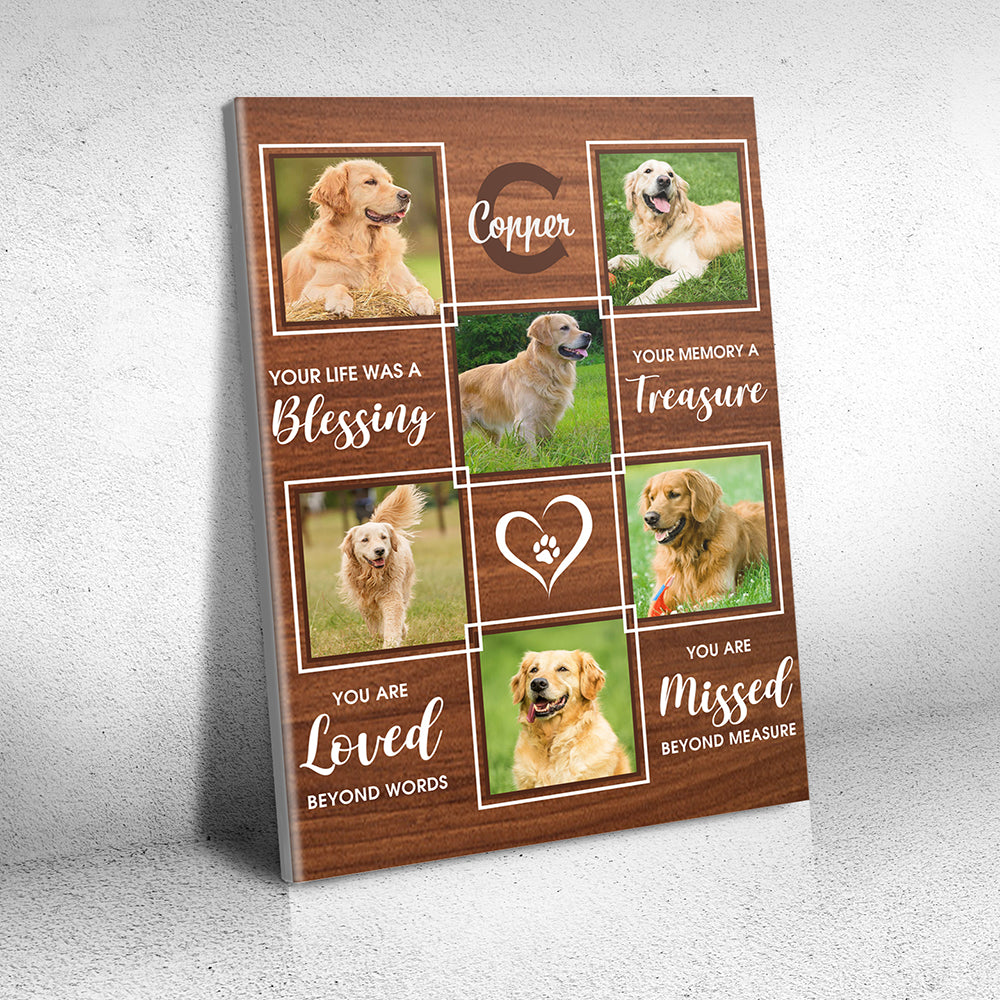 Loving You, Pet Memorial - Personalized Photo Collage Canvas AK