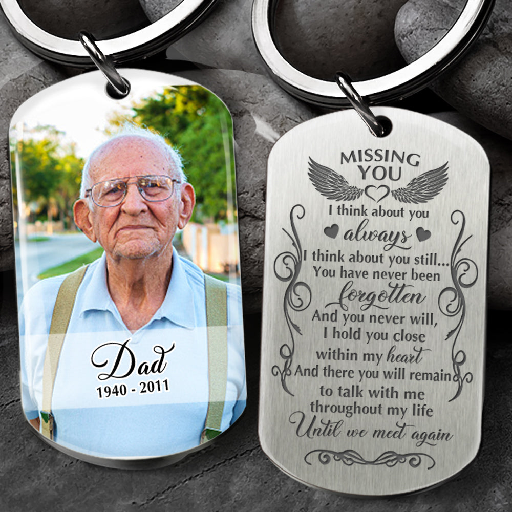 Missing You I Think About You Metal Keychain Personalized Keychain AA