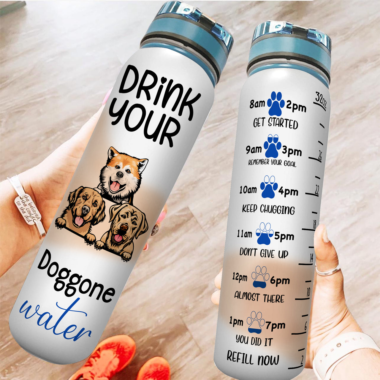 DRINK YOUR DOGGONE WATER - Custom Water Tracker Bottle AA