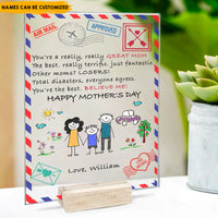 Thumbnail for Dear Mommy Air Mail - Personalized Acrylic Plaque, Mother's Day Gift AC