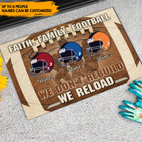 Thumbnail for Faith Football Family - Personalized Family Football Doormat AB