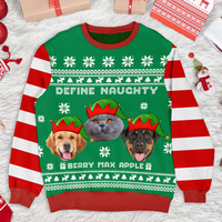 Thumbnail for Define Naughty Photo Ugly Christmas Sweatshirt, Christmas Gift AB