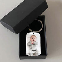 Thumbnail for This baby is made with love Photo Metal Keychain, Gift for new mom new dad AA