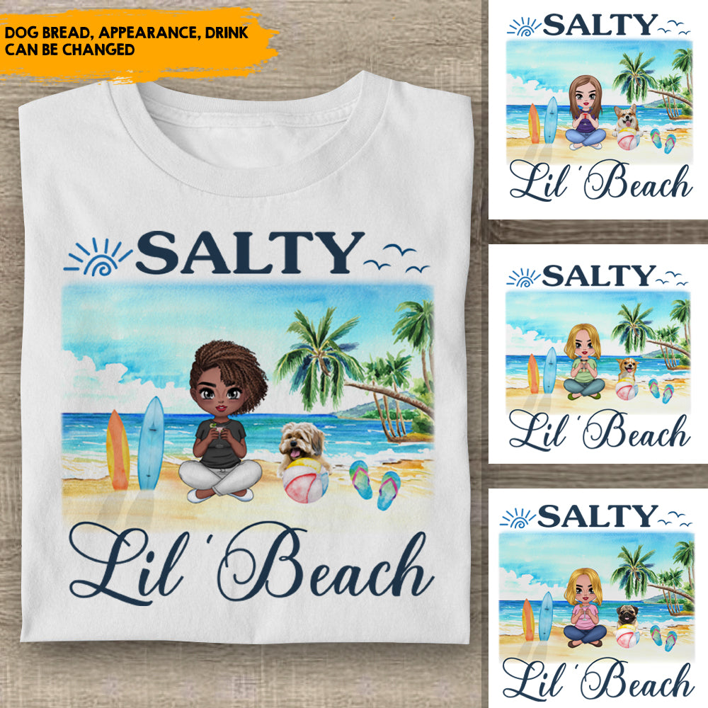 Salty Lil Beach - Customized T Shirt CustomCat