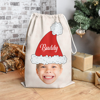 Thumbnail for Custom Santa Hat With Name Photo Christmas Bag, Christmas Gift AB