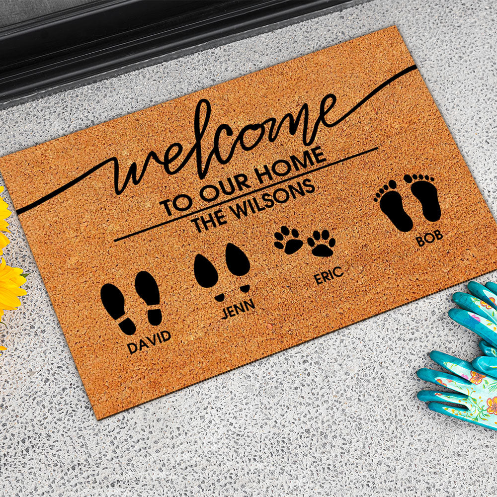 Foot Print Family - Personalized Doormat AB